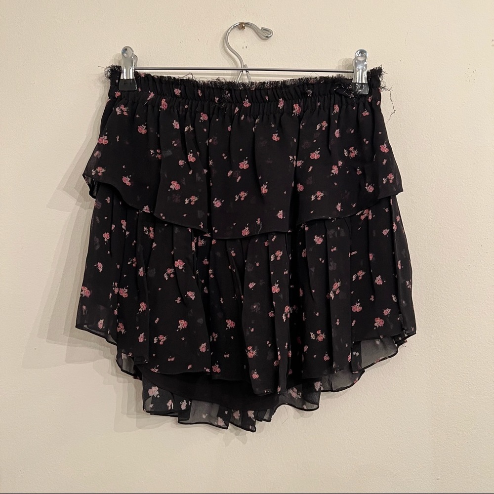 Love Shack Fancy Floral Ruffle Skirt Small